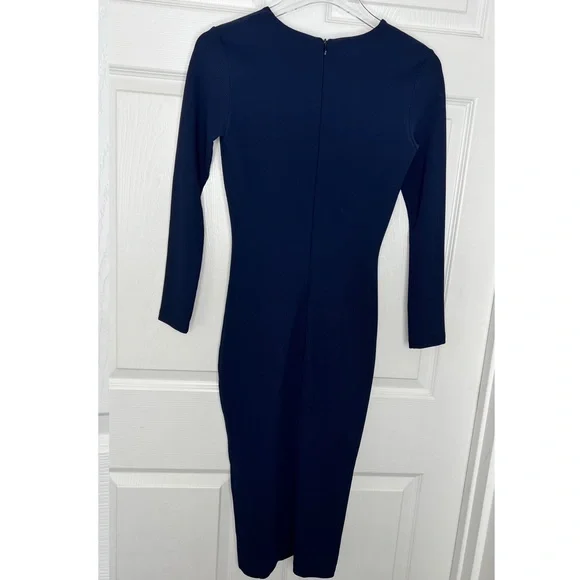 Nadia Tarr Blue Bodycon Midi Dress Sz L
